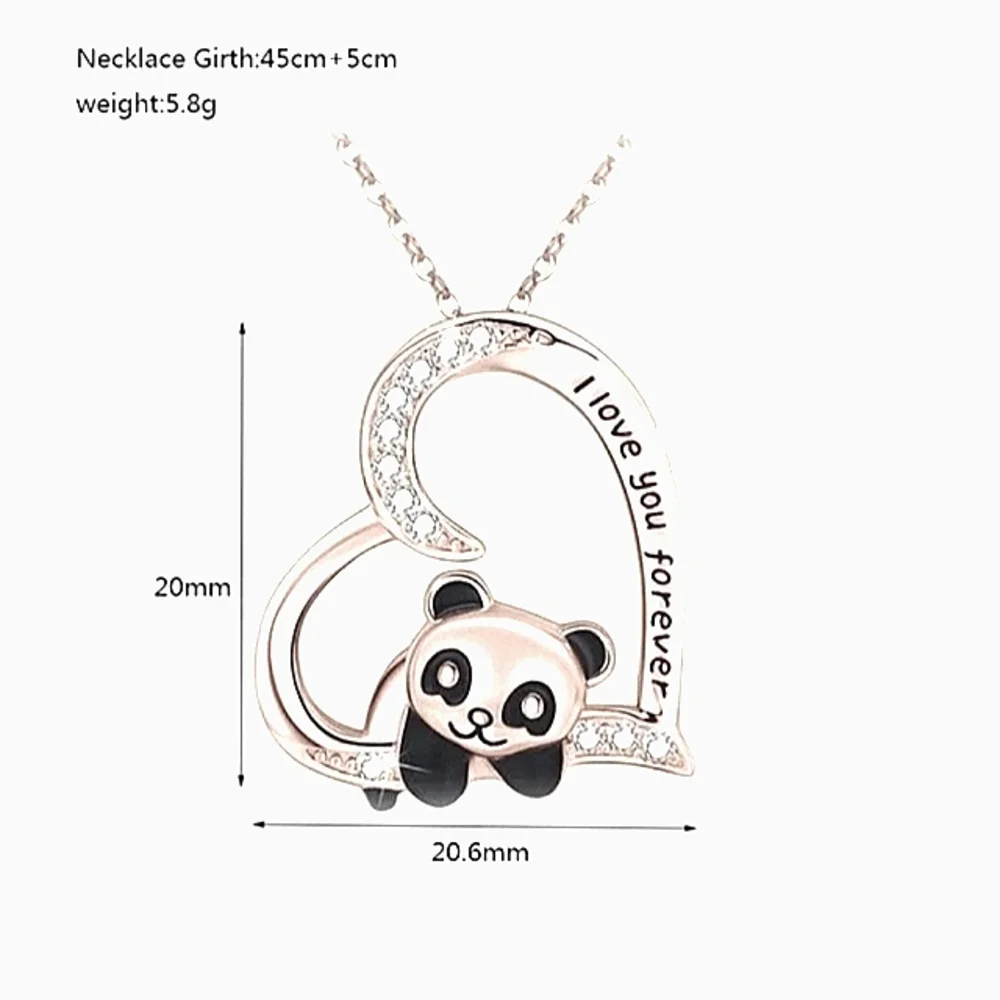 Silver Panda Necklace  16-18
